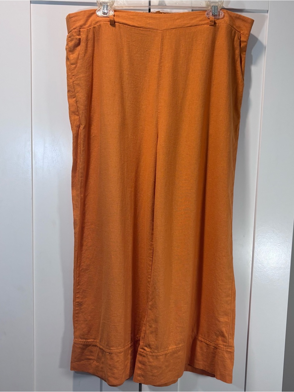 Joie Linen Blend Wide Leg Pants Women’s XL Orange Elastic back travel summer
